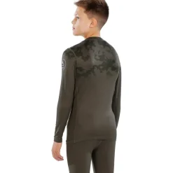 Bodyfit Boys Broken Map Crew Neck Kids'; Crew Neck Long Sleeve Base Layer