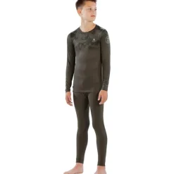 Bodyfit Boys Broken Map Crew Neck Kids'; Crew Neck Long Sleeve Base Layer