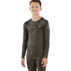 Bodyfit Boys Broken Map Crew Neck Kids'; Crew Neck Long Sleeve Base Layer