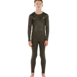 Bodyfit Boys Broken Map Crew Neck Kids'; Crew Neck Long Sleeve Base Layer