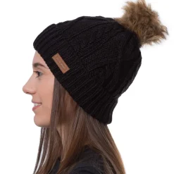 Kelsey Cable Knit Pom Style Unisex Beanie