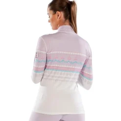 Womens Cozy Fairisle Zip Neck Long Sleeved Base Layer