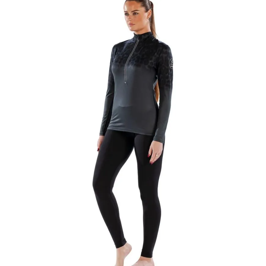 Womens Cozy Jag Zip Neck Long Sleeved Base Layer Top